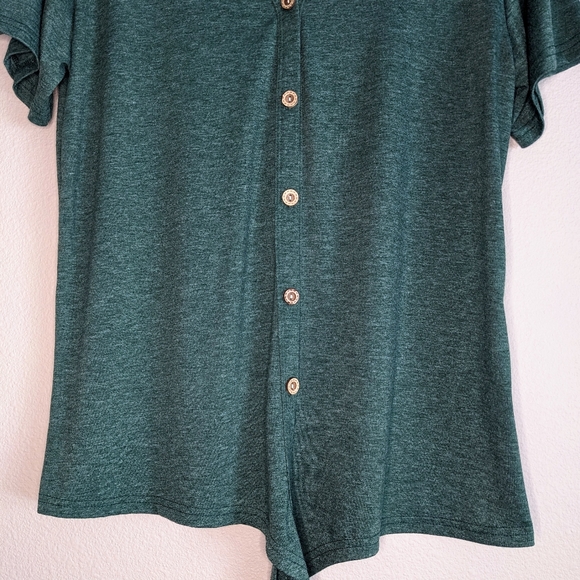 Green Button Down Tie Front Shirt - Picture 9 of 9